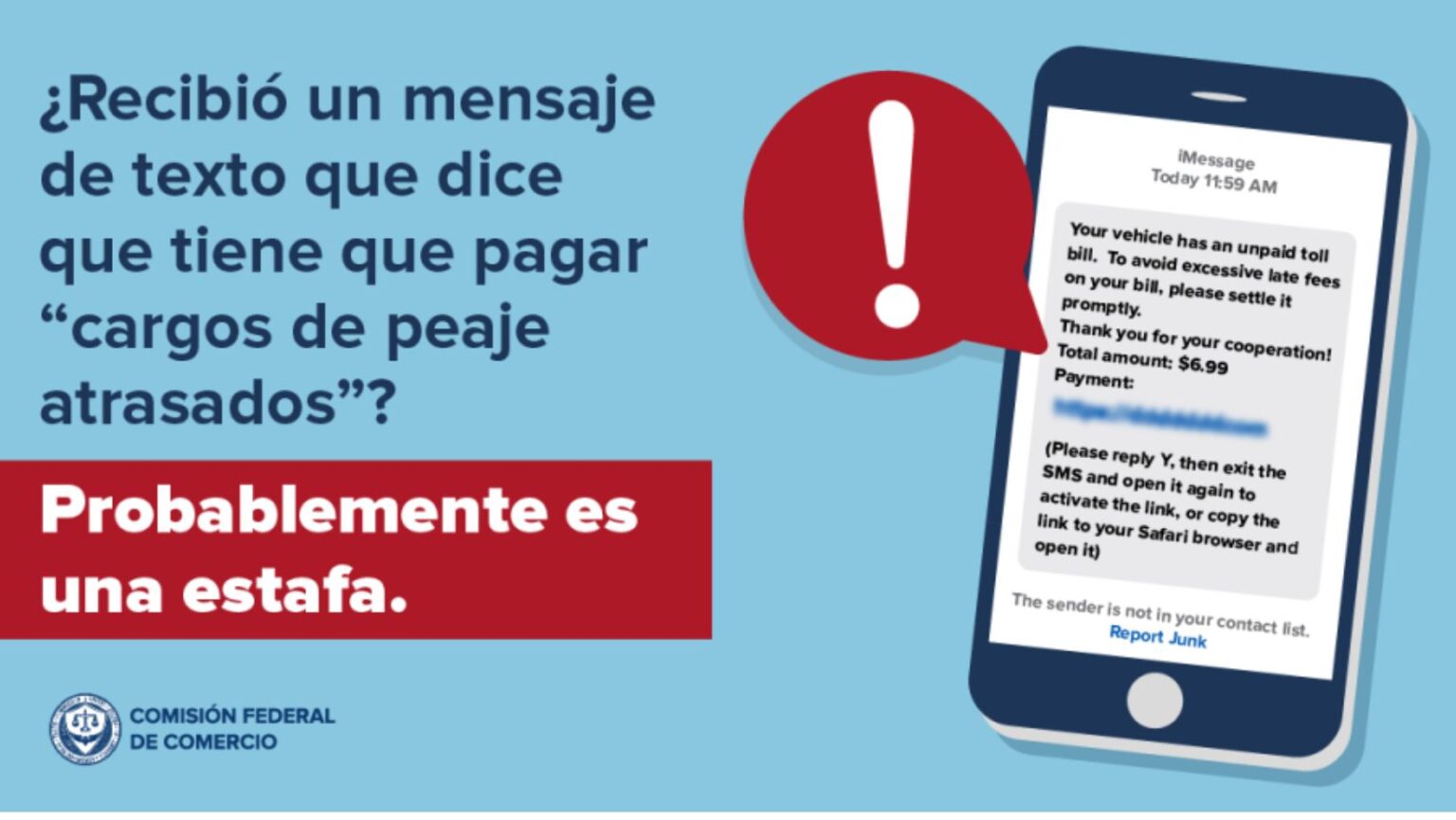 Alerta emitida por la comisión federal de comercio de Estados Unidos, el 17 de enero del 2025