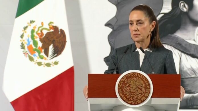 Claudia Sheinbaum, durante su rueda de prensa mañanera el lunes 3 de febrero del 2025 – Gobierno de México