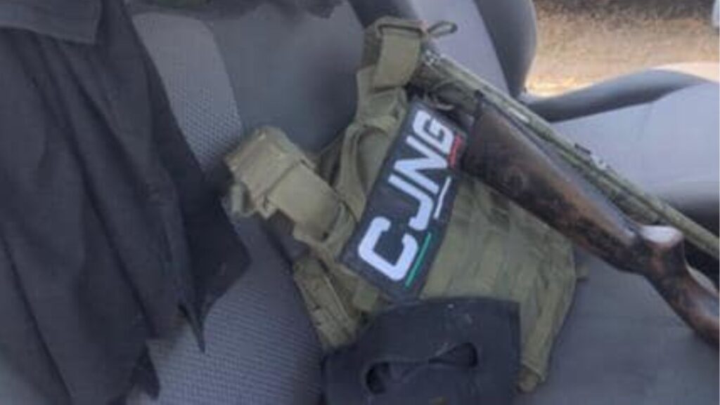 Material táctico del cartel de jalisco nueva generación (CJNG) durante una operación de las autoridades mexicanas el 13 de marzo del 2019