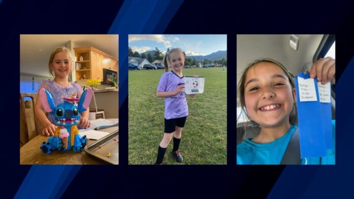 Foto: de izquierda a derecha, Olivia Decker – 5 años, Evelyn Decker – 8 años y Paityn Decker de 9 años, – cortesía del Departamento de Policía de Wenatchee