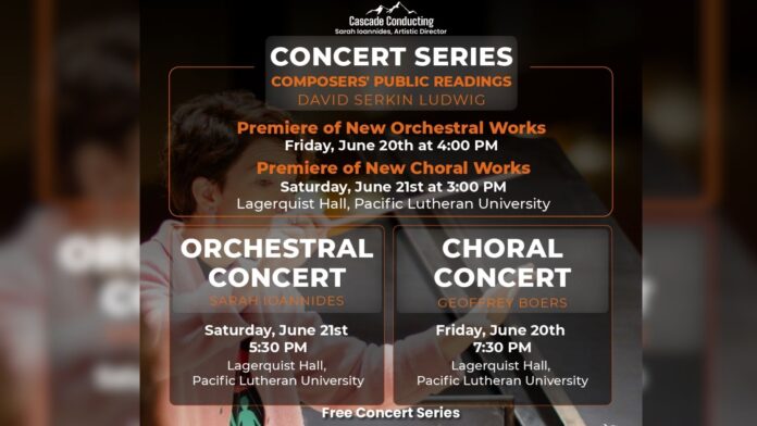 Afiche de los conciertos de Cascade Conducting – cortesía de Cascade Conducting