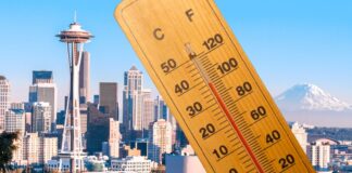 El domingo 8 de junio fue el día más caluroso en casi 80 años en Seattle Termometro