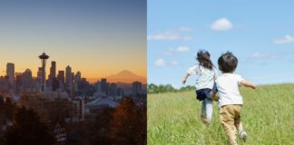 Seattle encabeza ranking de grandes ciudades con menor tasa de natalidad Children Running Through a Green Field
