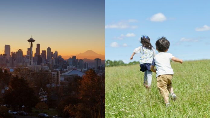 Children Running Through a Green Field