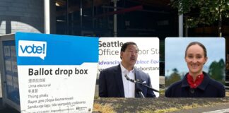 Encuesta revela cerrada contienda por la alcaldía de Seattle: muchos votantes siguen indecisos Foto: Ballot box biblioteca pública de Ballard - ©️Latino Herald