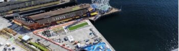 Foto: Vista aérea del muelle 58 - Cortesía de Waterfront Seattle