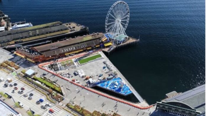 Foto: Vista aérea del muelle 58 - Cortesía de Waterfront Seattle Foto: Vista aérea del muelle 58 - Cortesía de Waterfront Seattle