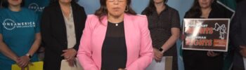 Foto: Concejal Teresa Mosqueda, durante el anuncio de la aprobación de la política de jurisdicción “Bienvenido al Condado de King” el martes 15 de julio del 2025 - Cortesía del Condado de King.