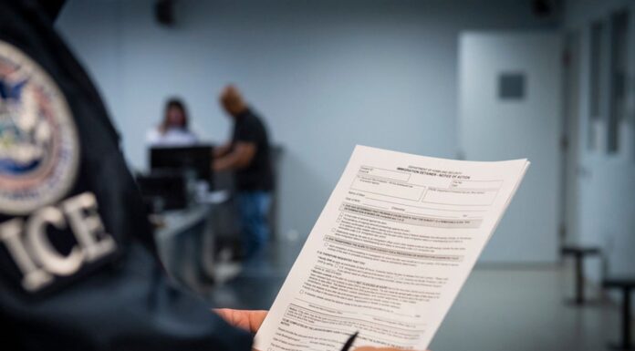 ICE planea abrir 4 centros de detención para 5,500 migrantes; uno estará en Seattle Fotografías de un formulario de detención de inmigración - Cortesía de ICE