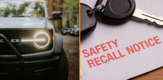 Ford retira más de 694,000 vehículos en EE. UU. por riesgo de incendio Headlight of a Ford Bronco