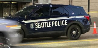 Hombre gravemente herido al recibir un disparo en la cabeza en el área de Northgate Foto: Patrulla del departamento de policía de Seattle ©️Latino Herald