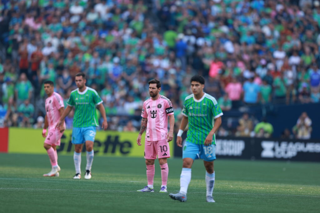 Leo Messi en el partido contra los Seattle Sounders.