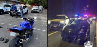 Unidad aérea de la Patrulla Estatal de Washington apoya múltiples arrestos Foto: Momentos en los que se llevaron a cabo las detenciones el sábado 16 y el domingo 17 de agosto del 2025 - Cortesía del WSP