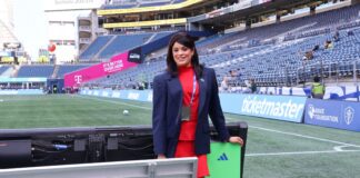 Gisselle: una voz latina que llegó al corazón de los Seattle Sounders Gisselle Pichardo en el estadio Lumen Field de Seattle, WA.