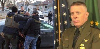 Jefe de la patrulla fronteriza que encabezó redadas migratorias en L. A. llega a Chicago Foto: A la izquierda agentes del Servicio de Inmigración y Control de Aduanas durante un arresto en una operación en Chicago el 26 de enero de 2025 y a la derecha el funcionario de la patrulla fronteriza Gregory K. Bovino - Cortesía de ICE y la Oficina de Aduanas y Protección Fronteriza