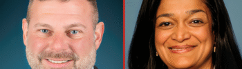 Foto: De izquierda a derecha, John Gillette y Pramila Jayapal - Cortesía del gobierno de Mahave y el congreso de USA