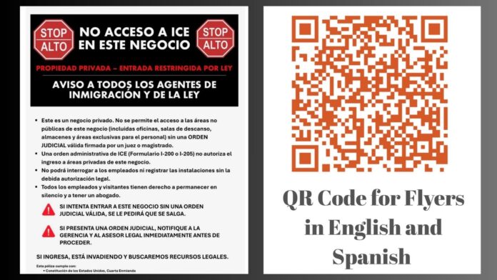 Foto: Cartel de no acceso y código QR para su descarga - Cortesía del representante Ricki Ruiz Foto: Cartel de no acceso y código QR para su descarga - Cortesía del representante Ricki Ruiz