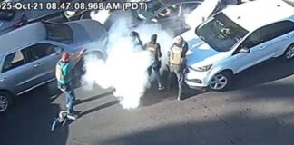 Tiroteo durante operativo de ICE en Los Ángeles deja dos heridos Foto: Momento donde se suscito el suceso donde dos personas resultaron heridas - Cortesía del Fiscal federal interino Bill Essayli