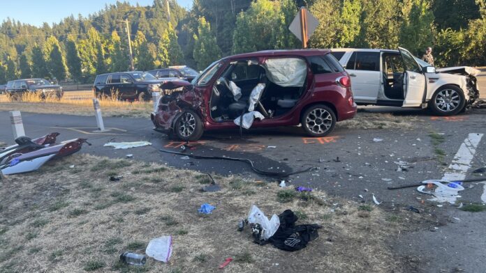Foto: Estado de los vehículos luego del fatal accidente- Cortesía del departamento de policía de Renton