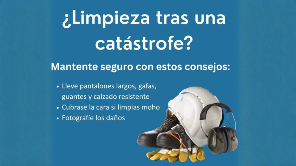 Gráfica: Sugerencias para limpiar después de un desastre — Cortesía de la División de Manejo de Emergencias de WA