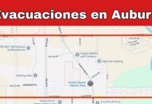 Auburn aclara evacuación inmediata pese a la ausencia de lluvia en algunas zonas