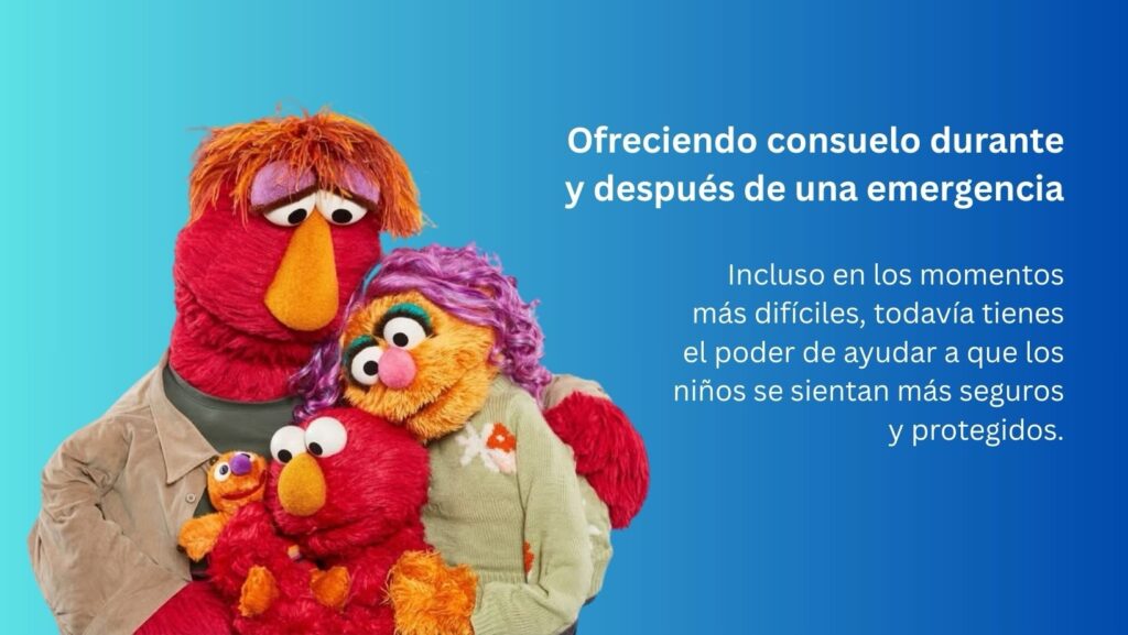 Foto: Diapositiva de apoyo emocional para niños - Cortesía de Plaza Sésamo y traducción de Latino Herald