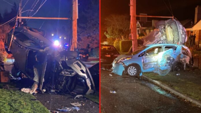 Foto: Estado de dos de los vehículos involucrados en el siniestro - Cortesía del SPD