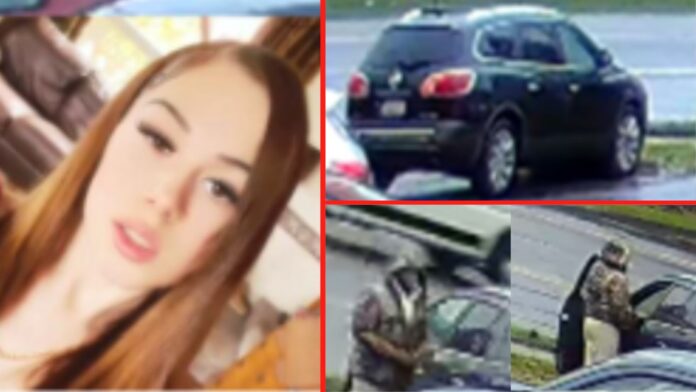 Foto: Jovencita desaparecida, automóvil en cuestión y persona de interés en el caso - Cortesía del departamento de policía de Port Orchrd