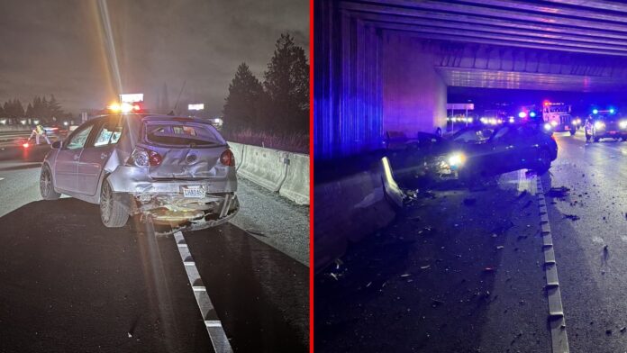 Foto: Así quedaron los vehículos involucrados en la colisión. El conductor del Mercedes se encuentra bajo investigación por presunto DUI- Cortesía de WSP Foto: Así quedaron los vehículos involucrados en la colisión. El conductor del Mercedes se encuentra bajo investigación por presunto DUI- Cortesía de WSP