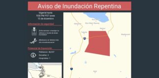 Falla el dique del Green River en Tukwila provocando una orden de evacuación inmediata Foto: Aviso de inundación repentina en el rio green en el Green River - Cortesía del NWS