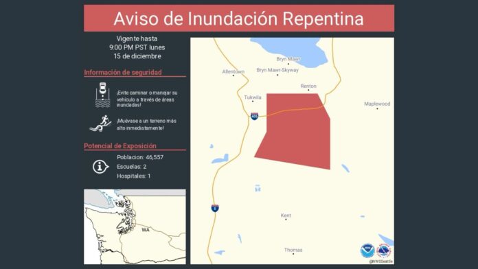 Foto: Aviso de inundación repentina en el rio green en el Green River - Cortesía del NWS