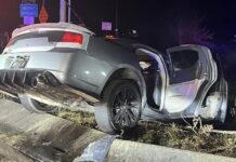 Escape a 100 mph en Olympia termina en choque con heridos graves Foto: Estado del vehículo luego de sufrir un accidente mientras huía de las autoridades – Cortesía del sheriff del condado de Thurston Derek Sanders