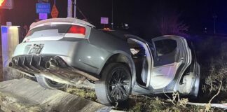 Escape a 100 mph en Olympia termina en choque con heridos graves Foto: Estado del vehículo luego de sufrir un accidente mientras huía de las autoridades – Cortesía del sheriff del condado de Thurston Derek Sanders