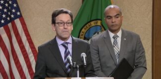 “Ahora están matando a estadounidenses simplemente por grabar», advierte Ferguson El gobernador de Washington, Bob Ferguson junto al Fiscal General del estado, Nick Brown, hablan sobre los planes de WA para combatir a ICE - Captura de pantalla de la conferencia de prensa 1-26-26
