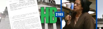 La representante Lillian Ortiz-Self durante debate del proyecto HB 2105 sobre protección de trabajadores inmigrantes frente al Capitolio del Estado de Washington.