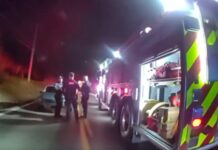 Hombre muere atropellado en Eatonville mientras buscaba cables para pasar corriente Foto: Autoridades investigando el área donde ocurrió el fatal accidente - Cortesía de la oficina del Sheriff del Condado de Pierce