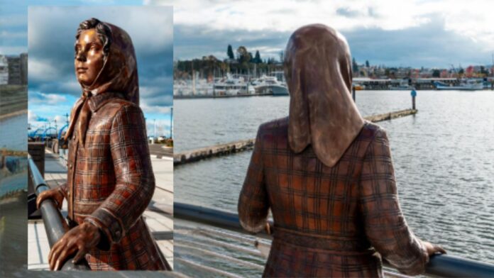 Foto: Nueva escultura colocada el puerto entre los antiguos muelles 1 y 2 - Cortesía del puerto de Everett Foto: Nueva escultura colocada el puerto entre los antiguos muelles 1 y 2 - Cortesía del puerto de Everett