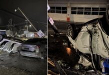 Choque en Seattle deja un herido y un conductor detenido ante posible intoxicación Foto: Estado de los vehículos involucrados en el choque cerca de Northgate - Cortesía del SPD