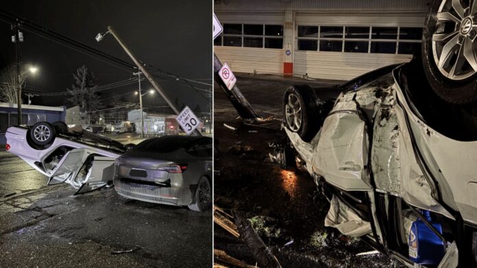 Choque cerca de Northgate Foto: Estado de los vehículos involucrados en el choque cerca de Northgate - Cortesía del SPD