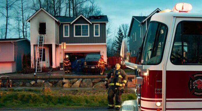 Incendio residencial en Monroe deja a una persona hospitalizada Bomberos de Snohomish Regional Fire & Rescue responden a un incendio residencial en Monroe mientras una escalera es colocada en una ventana del segundo piso para evacuar a un ocupante atrapado.