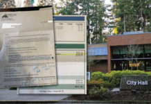 Jubilada de Lynnwood enfrenta factura de agua de más de $500 tras ajuste retroactivo Imágenes de la factura de Alderwood Water & Wastewater de un cliente en una imagen del Ayuntamiento de Lynnwood – Foto cortesía del Lynnwood Times por Mario Lotmore.