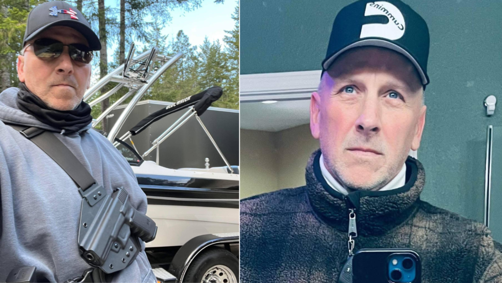 Collage de dos fotografías del hombre identificado por las autoridades del condado de Mason como Robert T. Niño, buscado en relación con un doble homicidio en Mason County, Washington.