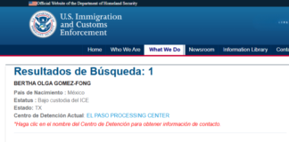 ICE detienen en Texas a la esposa del exgobernador de Chihuahua César Duarte Captura de pantalla del portal oficial de ICE donde aparece Bertha Olga Gómez Fong, esposa del exgobernador de Chihuahua César Duarte, bajo custodia en el centro de procesamiento de El Paso, Texas — Foto: Captura de pantalla / ICE