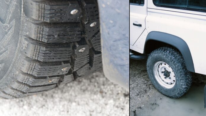 Neumatico con clavos