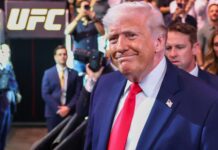 Trump acapara reflectores al presentarse otra vez en función de la UFC El presidente de Estados Unidos, Donald Trump, llega a la función UFC 327 en Miami el 11 de abril de 2026.