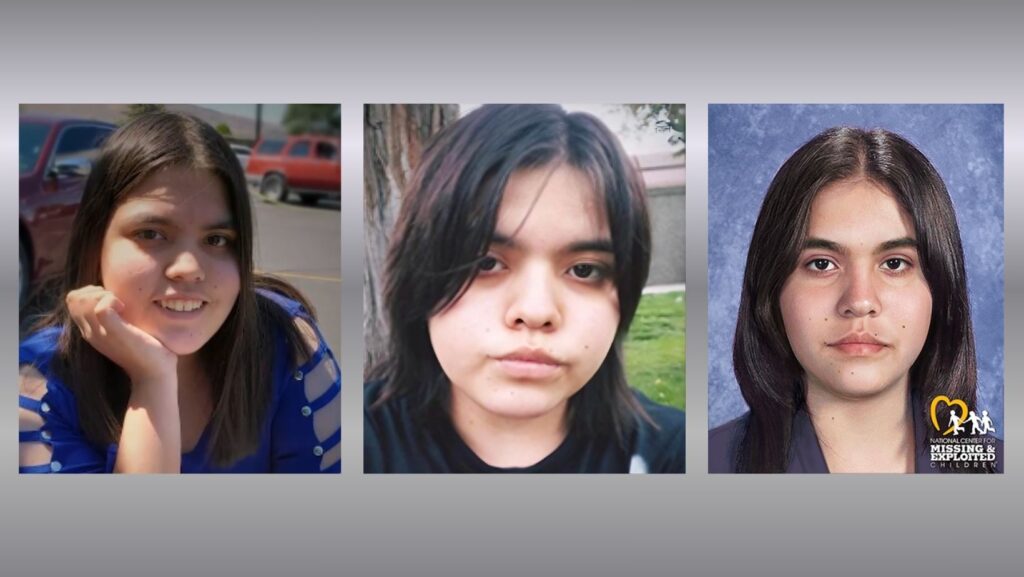 Esmerelda “Kit” Mora a los 16 años; “Kit” en una proyección de su edad hasta los 20 años — Foto: NCMEC