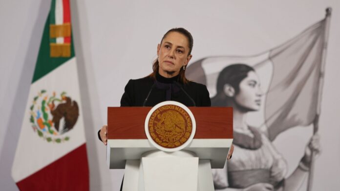 Claudia Sheinbaum La presidenta Claudia Sheinbaum en su conferencia de prensa matutina en Palacio Nacional, en febrero de 2026. (Foto AP/Ginnette Riquelme, Archivo)