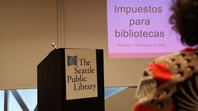 Interior de la biblioteca pública Interior de la biblioteca pública en el centro de Seattle — Foto: Latino Herald ™