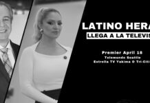 Latino Herald llega a la televisión por Telemundo Seattle y Estrella TV en Yakima y Tri-Cities Rosy Trujillo y José Luis González en una foto del anuncio del show de TV Latino Herald