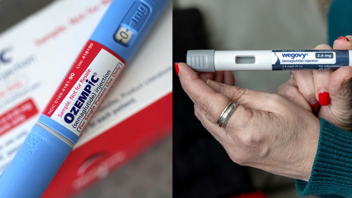 El fármaco inyectable Ozempic. (Foto de AP/David J. Phillip, archivo). Y a la derecha: dosis de Wegovy, medicamento utilizado para la pérdida de peso. (Foto de AP/Amanda Andrade-Rhoades, archivo)